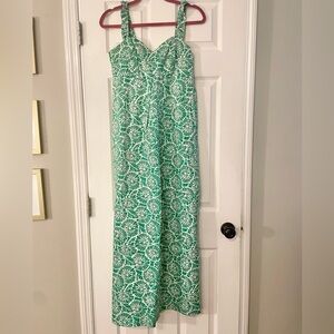 Green & white maxi dress size 6